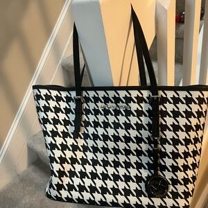 Michael Kors Houndstooth Black and White Tote